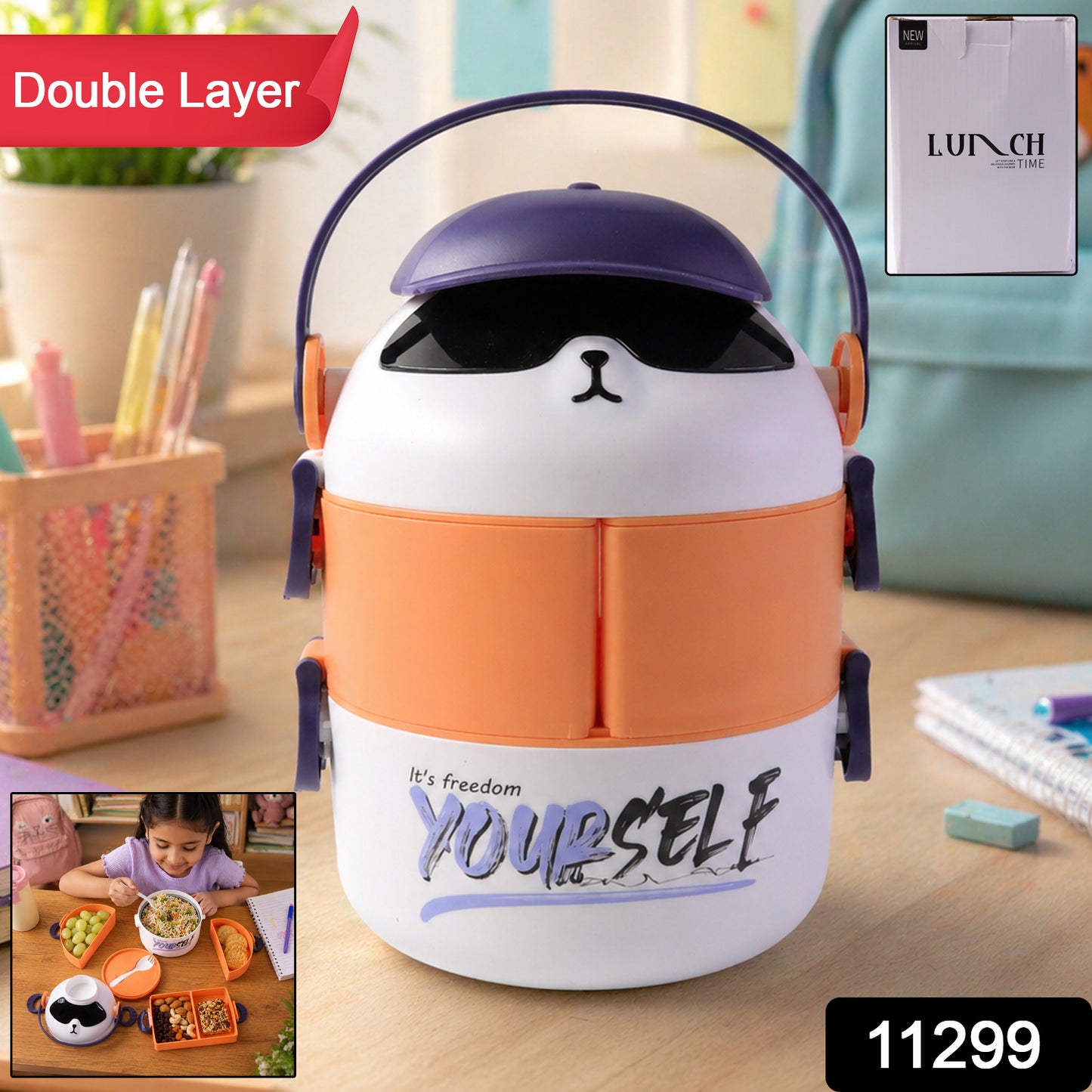 durable plastic lunch box cartoon