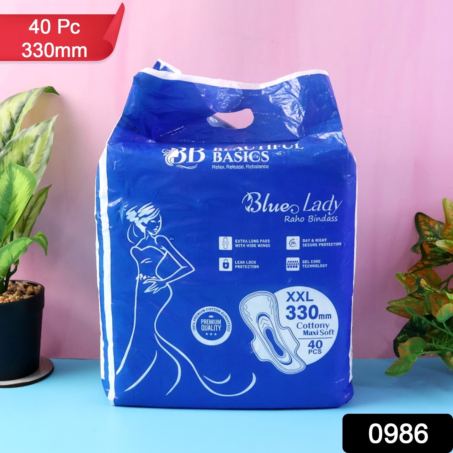 beautiful basics blue lady long pads