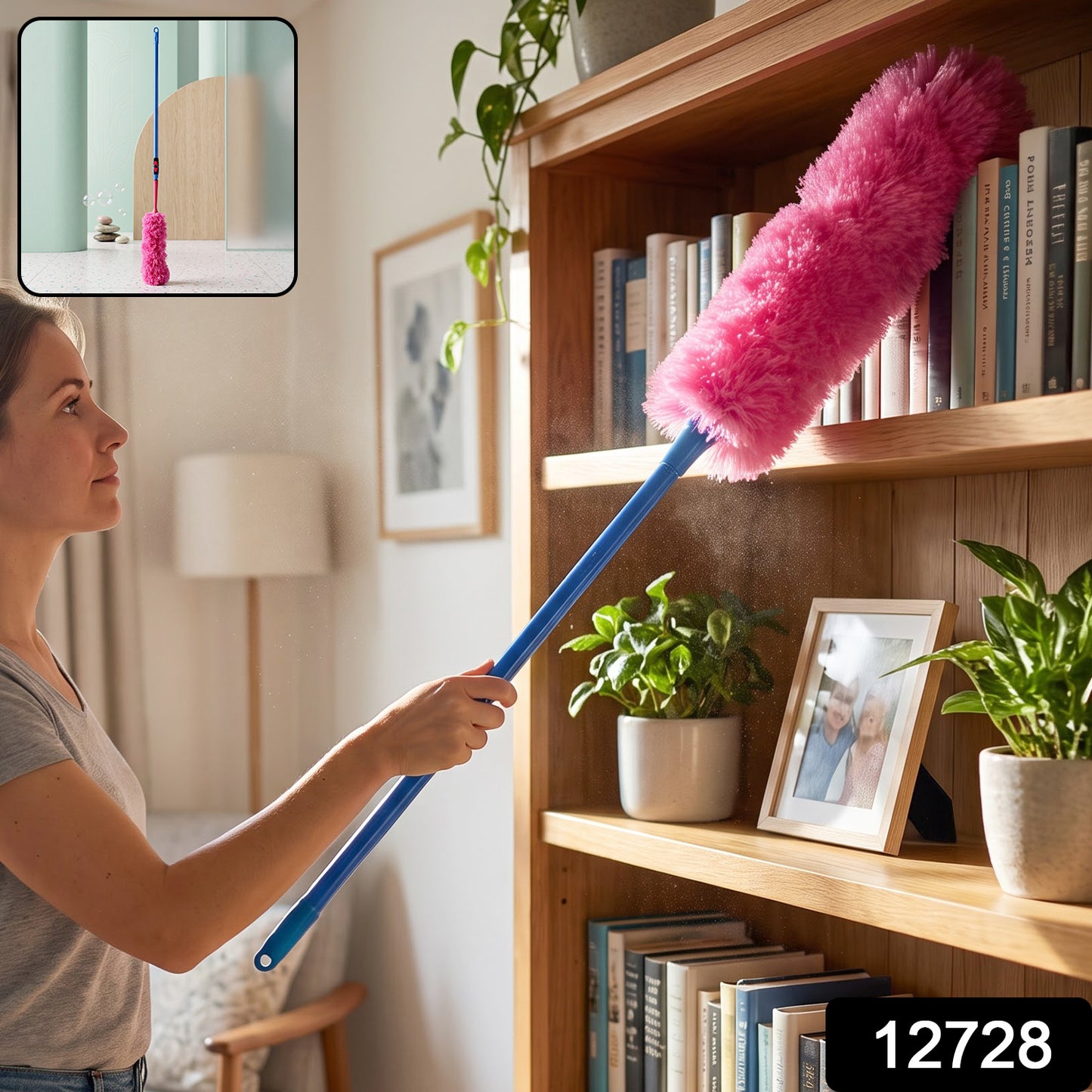 Adjustable Dust Brush – Extendable Handle, Microfiber Head | Garth