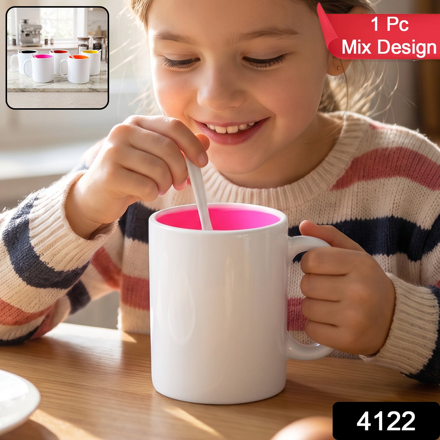 Coffee Mug with Spoon – Designer, Lead-Free Ceramic | Tidy Table