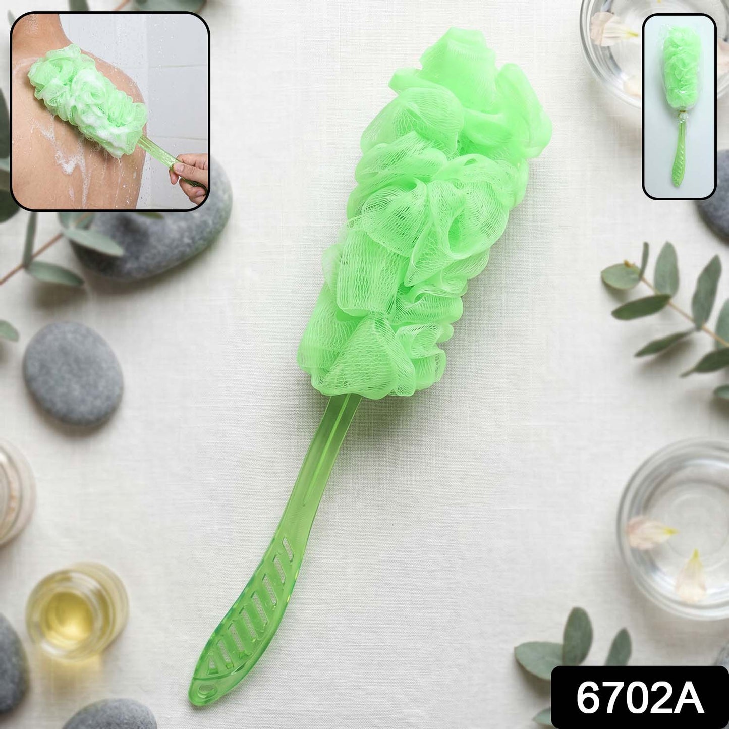 Extra Long Handle Bath Loofah Brush 45 cm Reach Shower Body Scrubber (1 Pc)