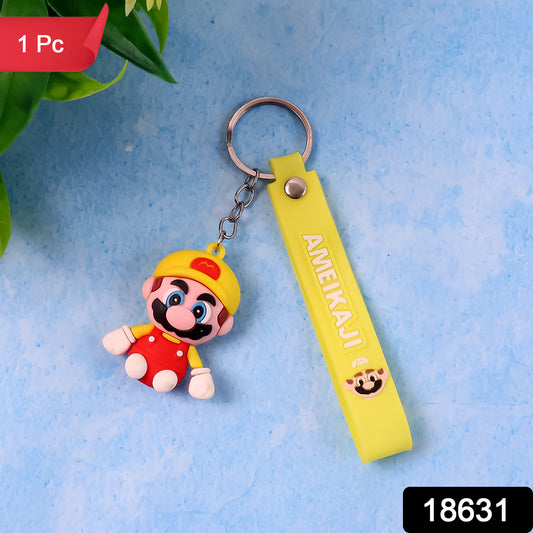 Cute Silicone 3D Key Chain with Metal Hook & Strap (Pack of 1)