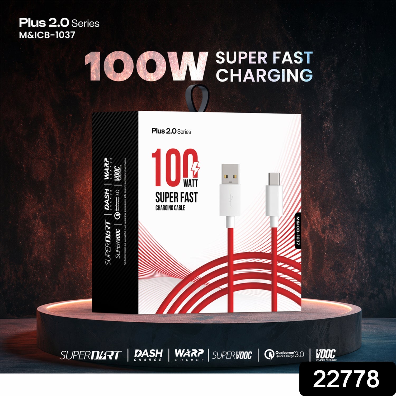 Close-up of Plus 2.0 Series fast charging cable connectors