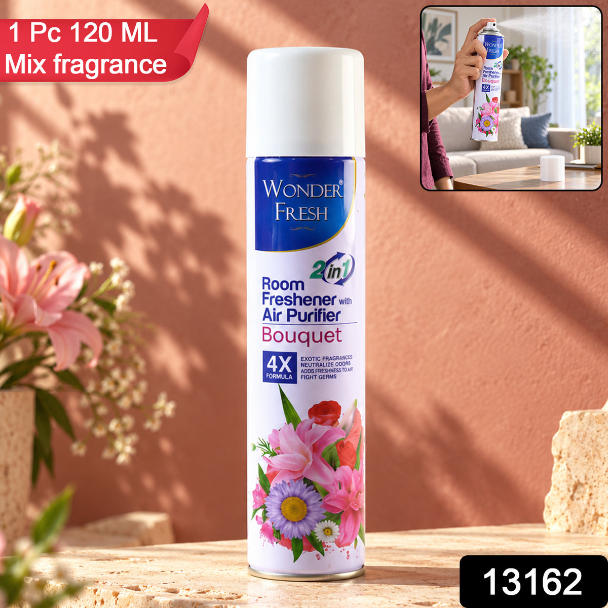 Sandalwood Air Freshener Spray 120g – Long-Lasting | Wonder Fresh