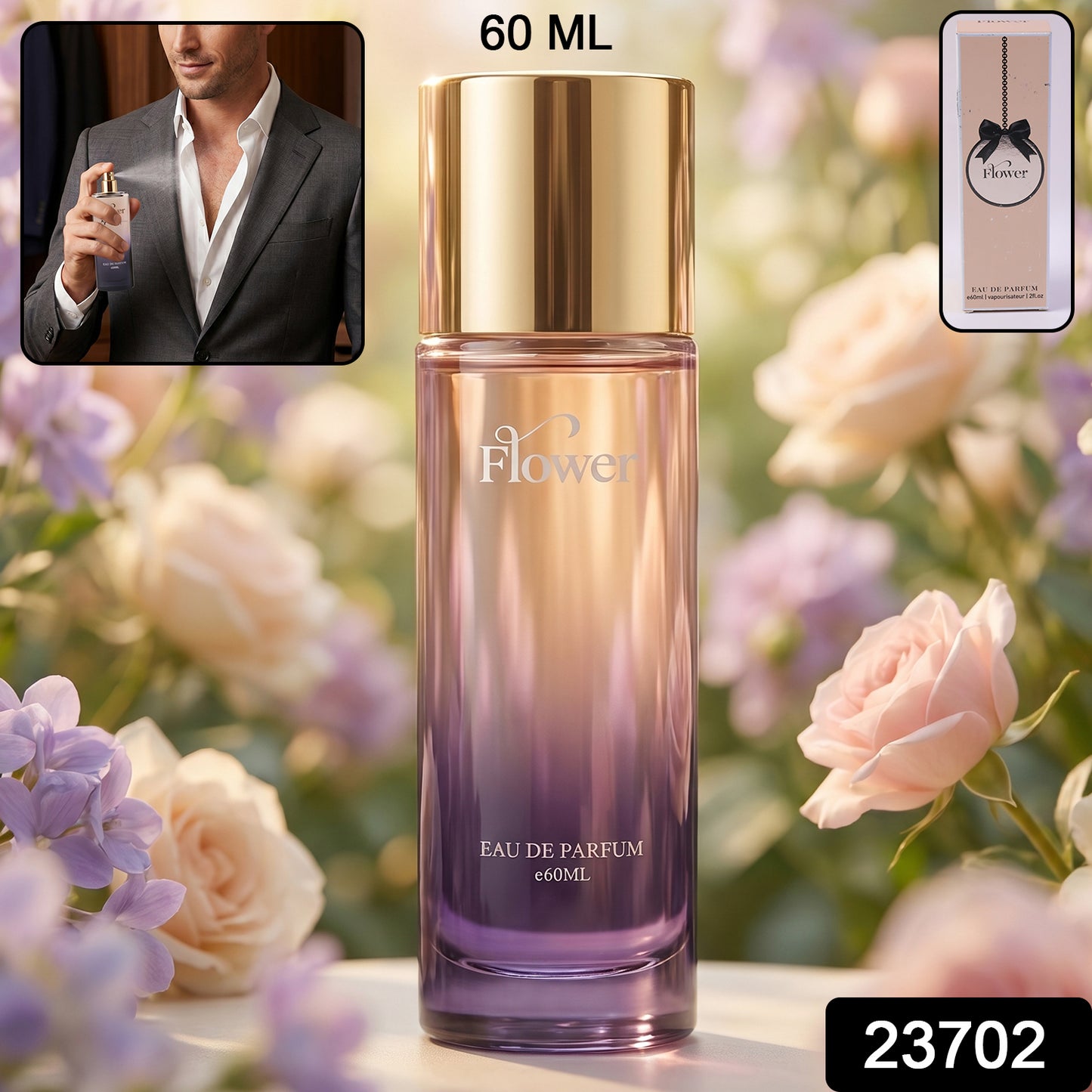 Flower Eau de Parfum elegant glass bottle