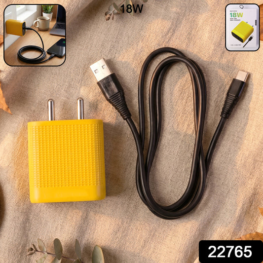 18W Dual USB Fast Charging Wall Charger Adapter with Free Type C Cable
