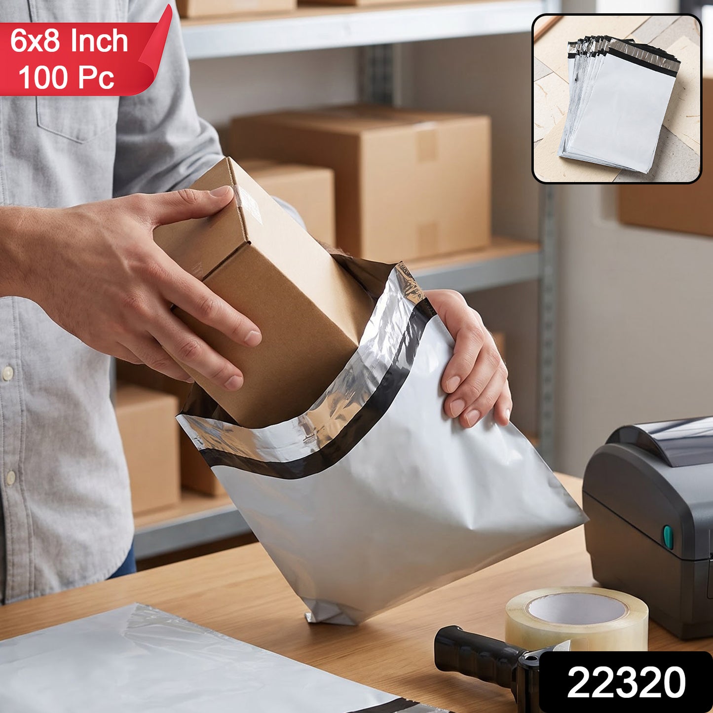Courier Polybags 6x8 Inch Self Adhesive Tamper Proof Bags (100 Pc)