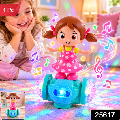 Musical Doll Toy with Colourful LED Lights and Multidirectional Movement (1 Pc)