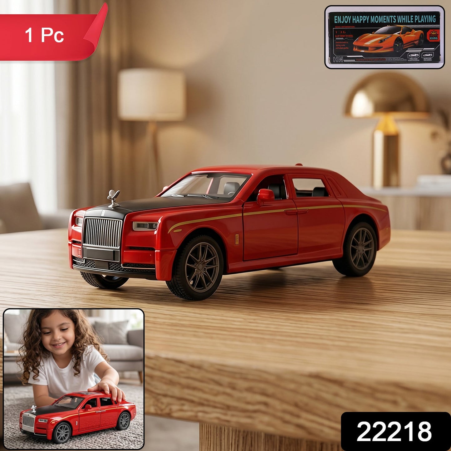 Die-Cast Metal Pull-Back Toy Car – Realistic Luxury Sedan Model (1 Pc)