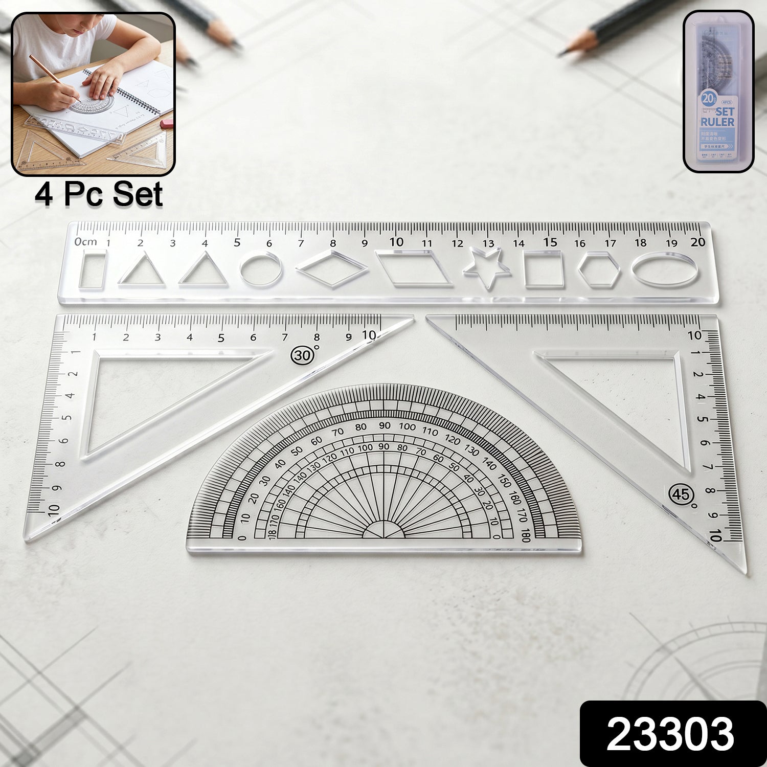 Geometry ruler set pack