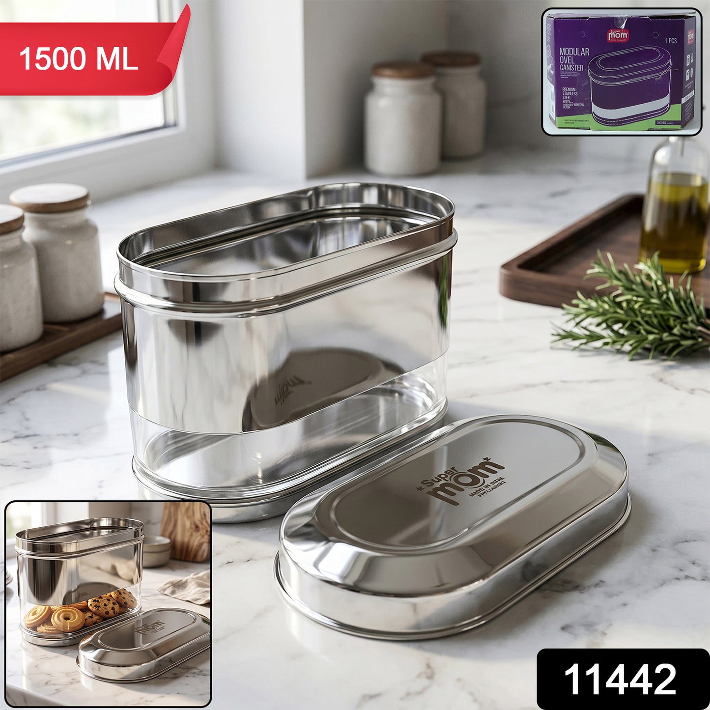 Kitchen Storage Container with Transparent Window