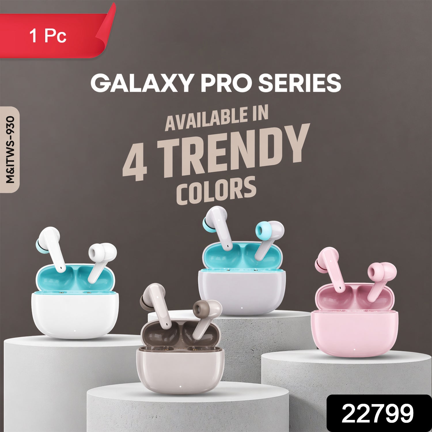 Galaxy Pro Series Wireless Bluetooth Earbuds (1 Pc, Mix Color)