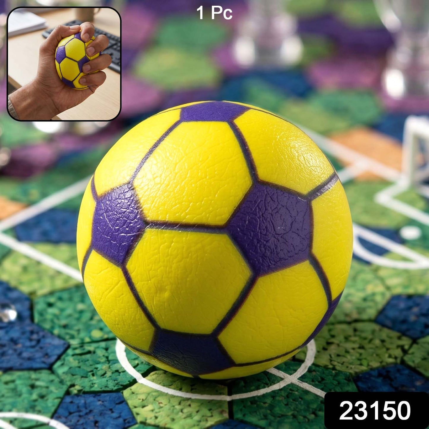 blue yellow stress relief toy ball