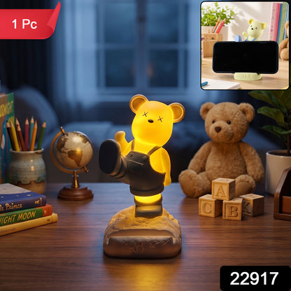 Magnetic Bear LED Light Phone Stand Night Lamp for Desk and Kids Room (1 Pc)