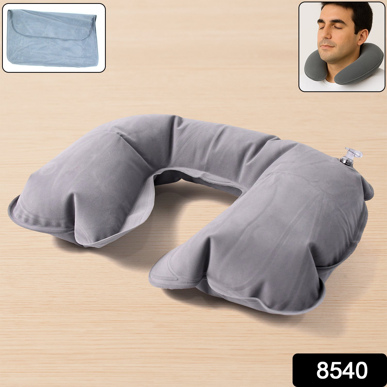 Inflatable & Foldable, Pillow U Shape Air Cushion Travel Pillow (1 Pc / Mix Color)