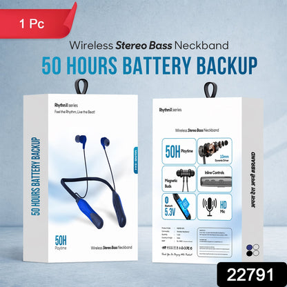 RhythmX Wireless Neckband Earphones packaging box