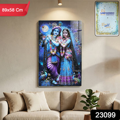 Radha Krishna Elegant Wall Frame hanging on wall
