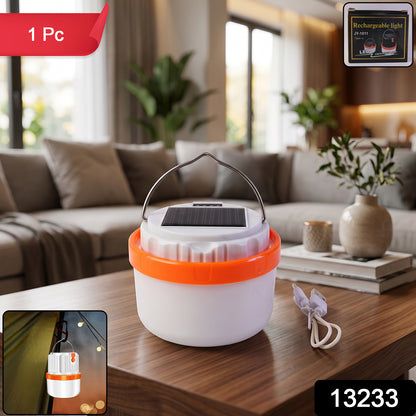 Solar Rechargeable LED Emergency Light Portable Camping Lantern Lamp (1 Pc) view 2