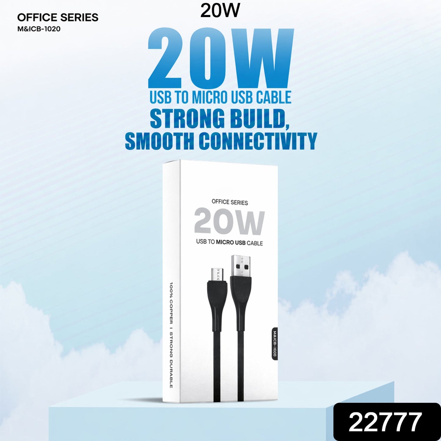 Office Series 20W USB to Micro USB Fast Charging Cable (1 Pc)