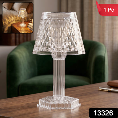 Modern LED bedside lamp with crystal design