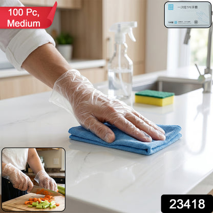 Disposable Kitchen Gloves in use