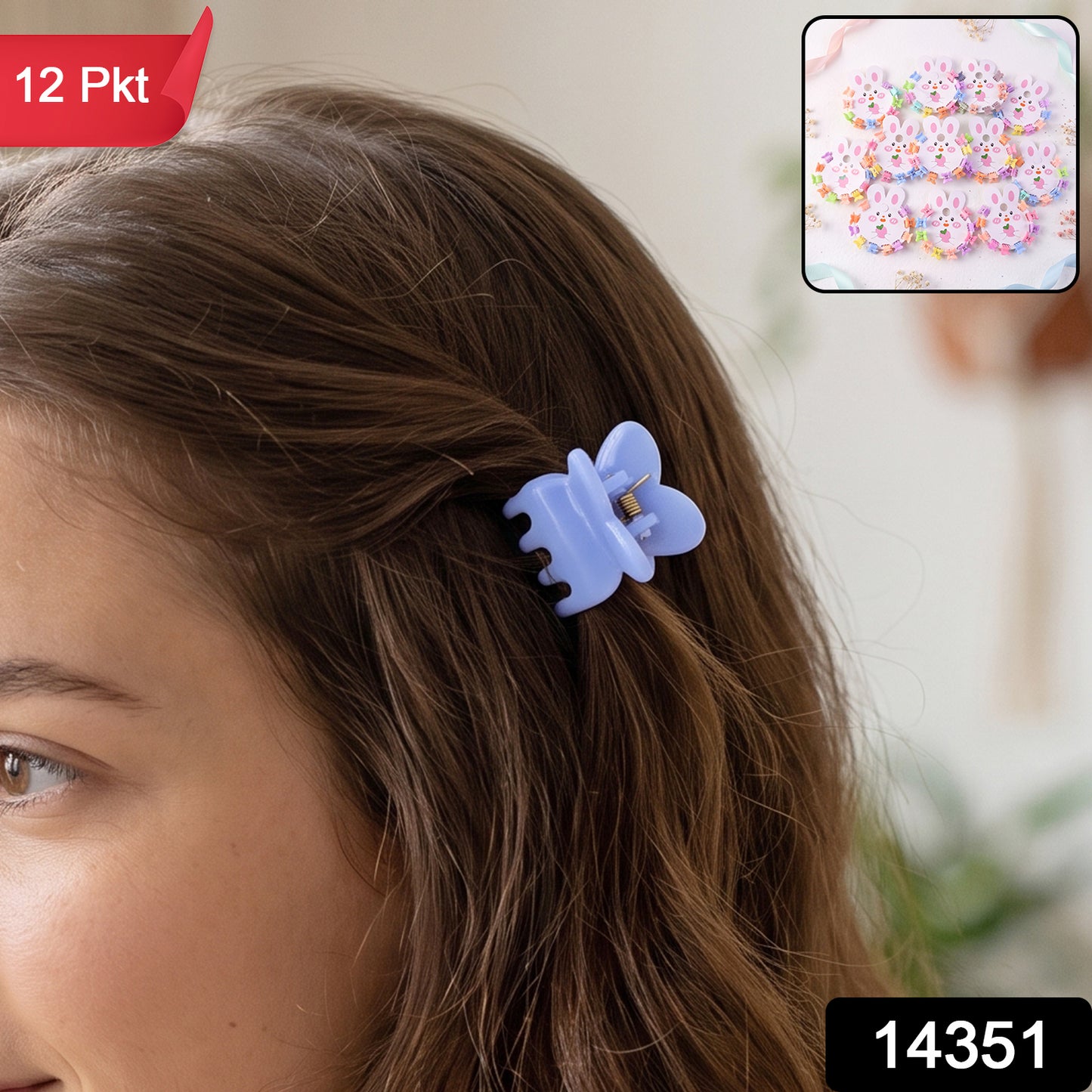 Mini Claw Hair Clips – 120-Piece Pastel Bear Set for Girls