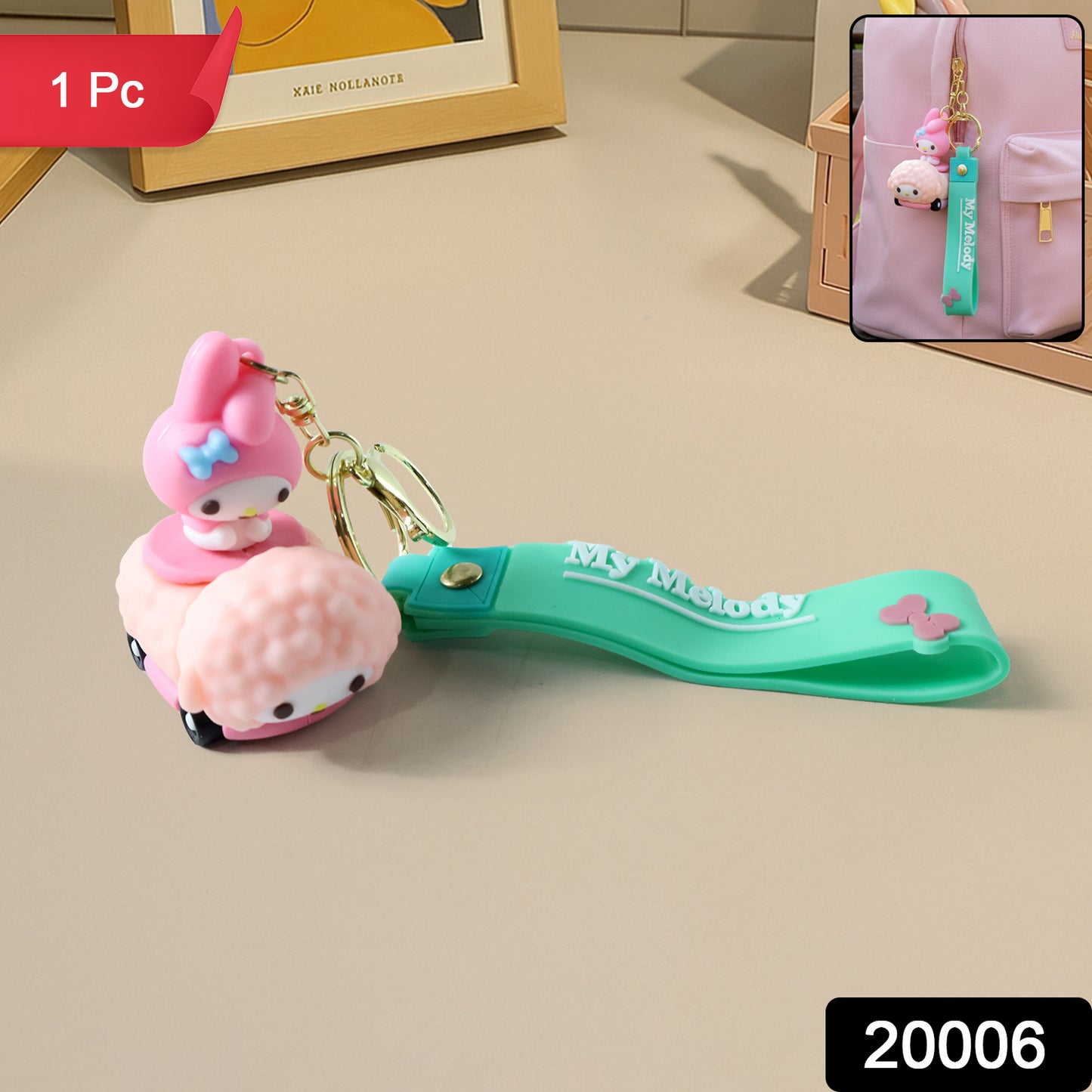 Silicone keychain as decorative bag charm