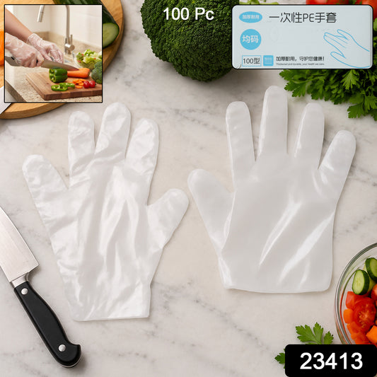 Disposable kitchen gloves transparent