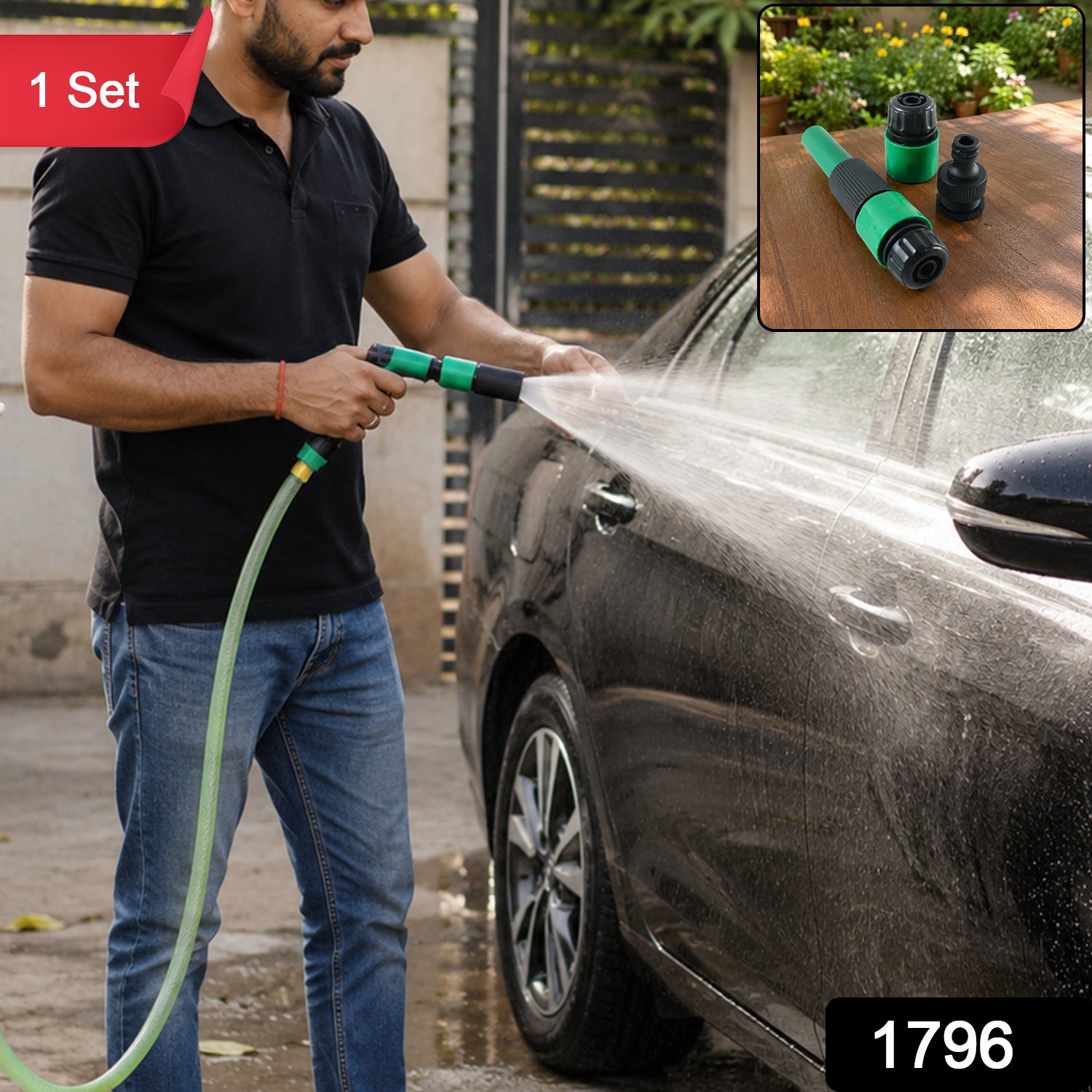 Garden Hose Nozzle Set – 4-Piece Durable Plastic | Grow Garden Tools