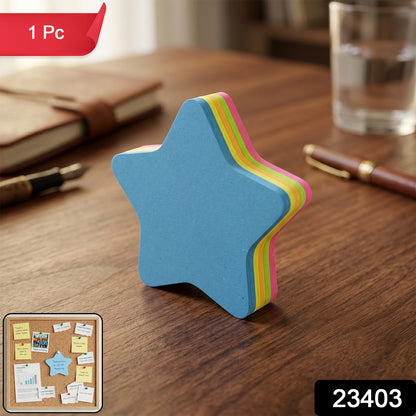 Colorful star-shaped sticky notes laid out