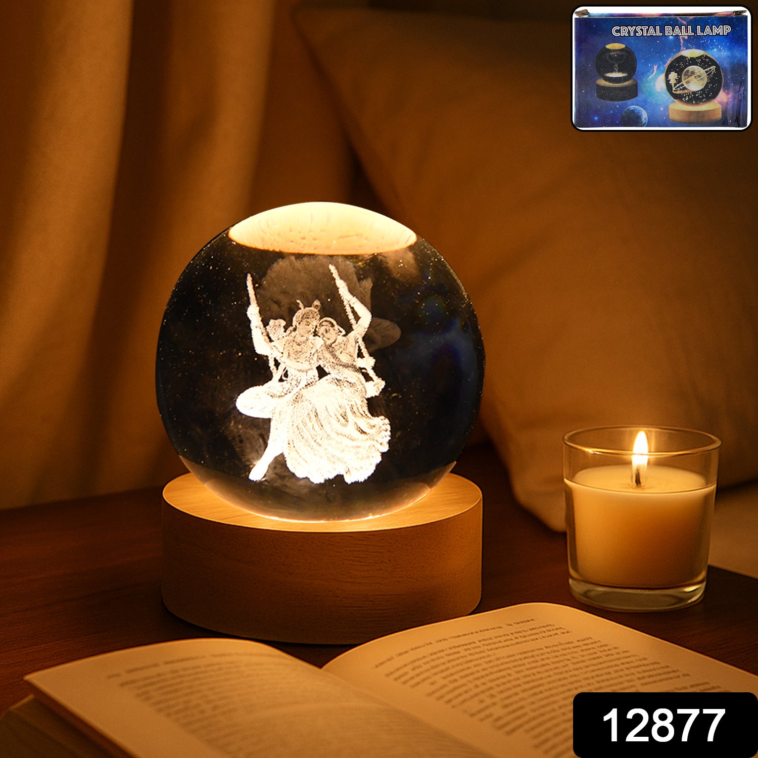 3D Crystal Ball lamps for Bedroom 3D Lamps for Home Decoration 3D Crystal Ball Night Light Gifts for Women Gifts for Men Room Decor Items for Bedroom for Friend and Family (1 Pc)