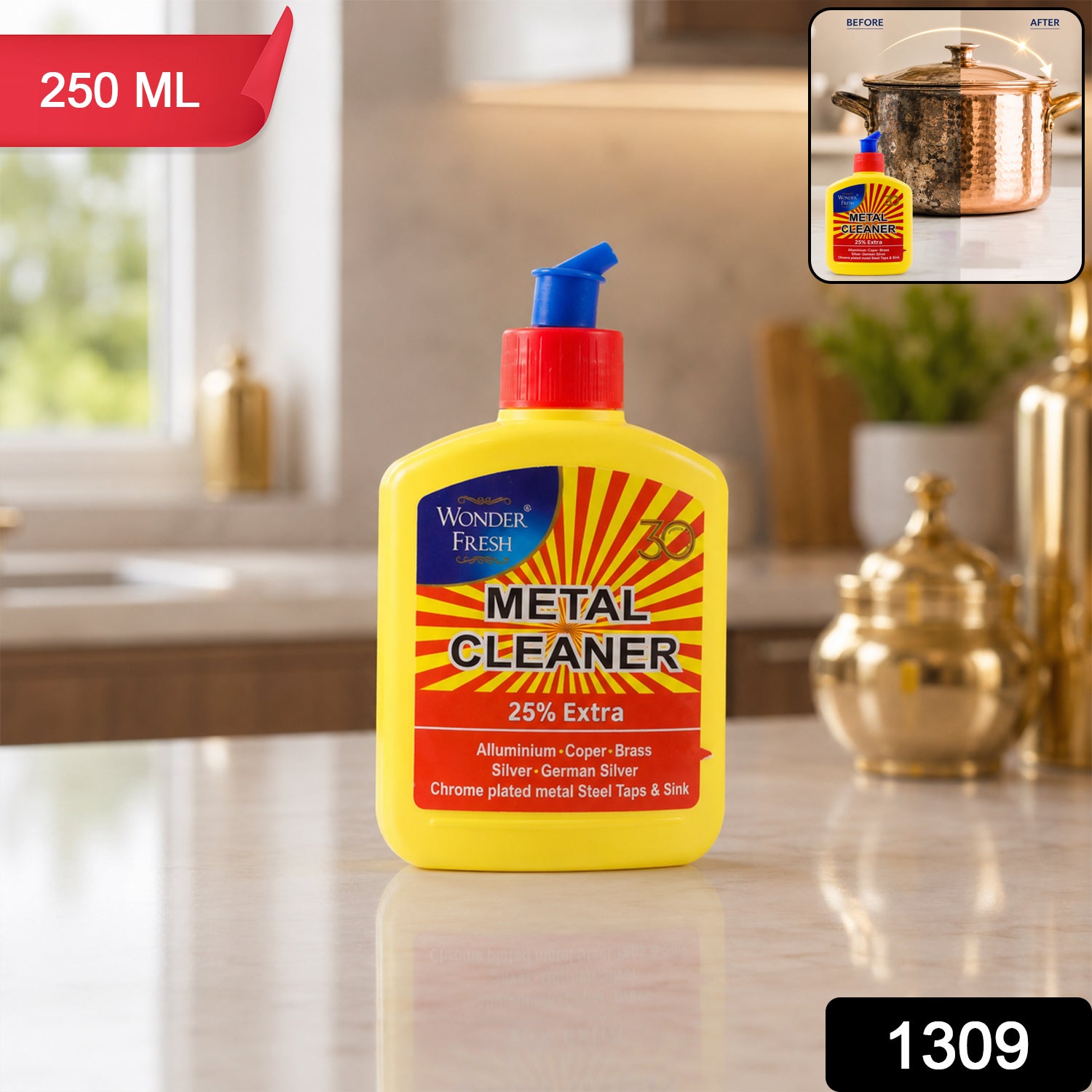 Close-up of All Metal Cleaner product label