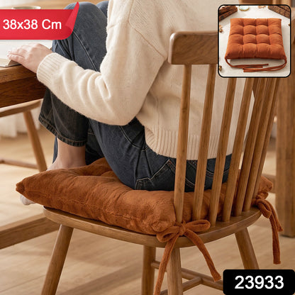 Comfortable Chair Cushion 38x38 Cm with Tie Straps Seat Pad (1 Pc)