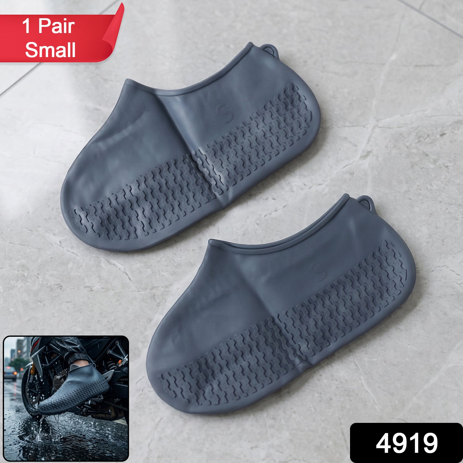Pair of small flexible silicone shoe covers