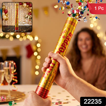 Golden Party Popper Confetti Cannon Shooter for Birthday and Celebration (1 Pc)