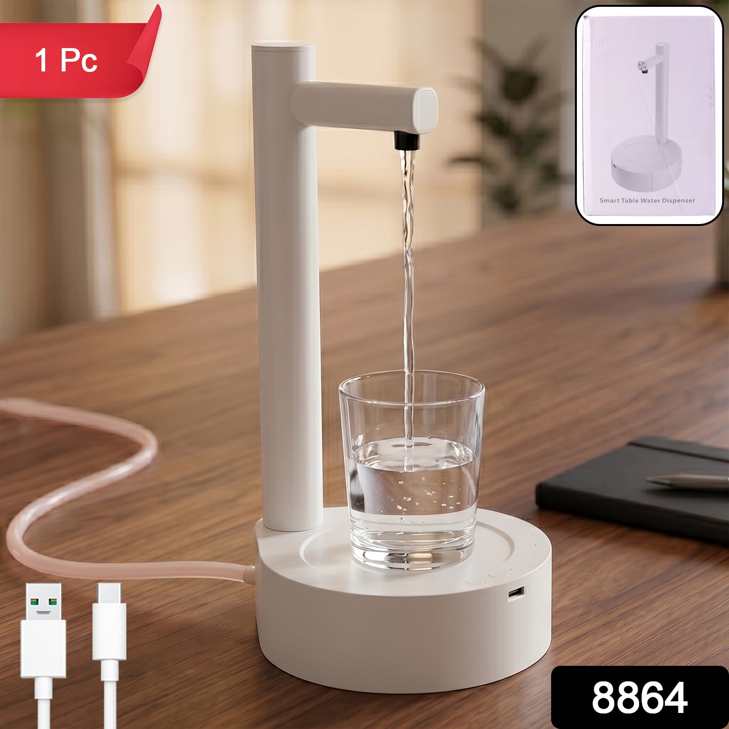 Smart Table Water Dispenser showing USB charging port