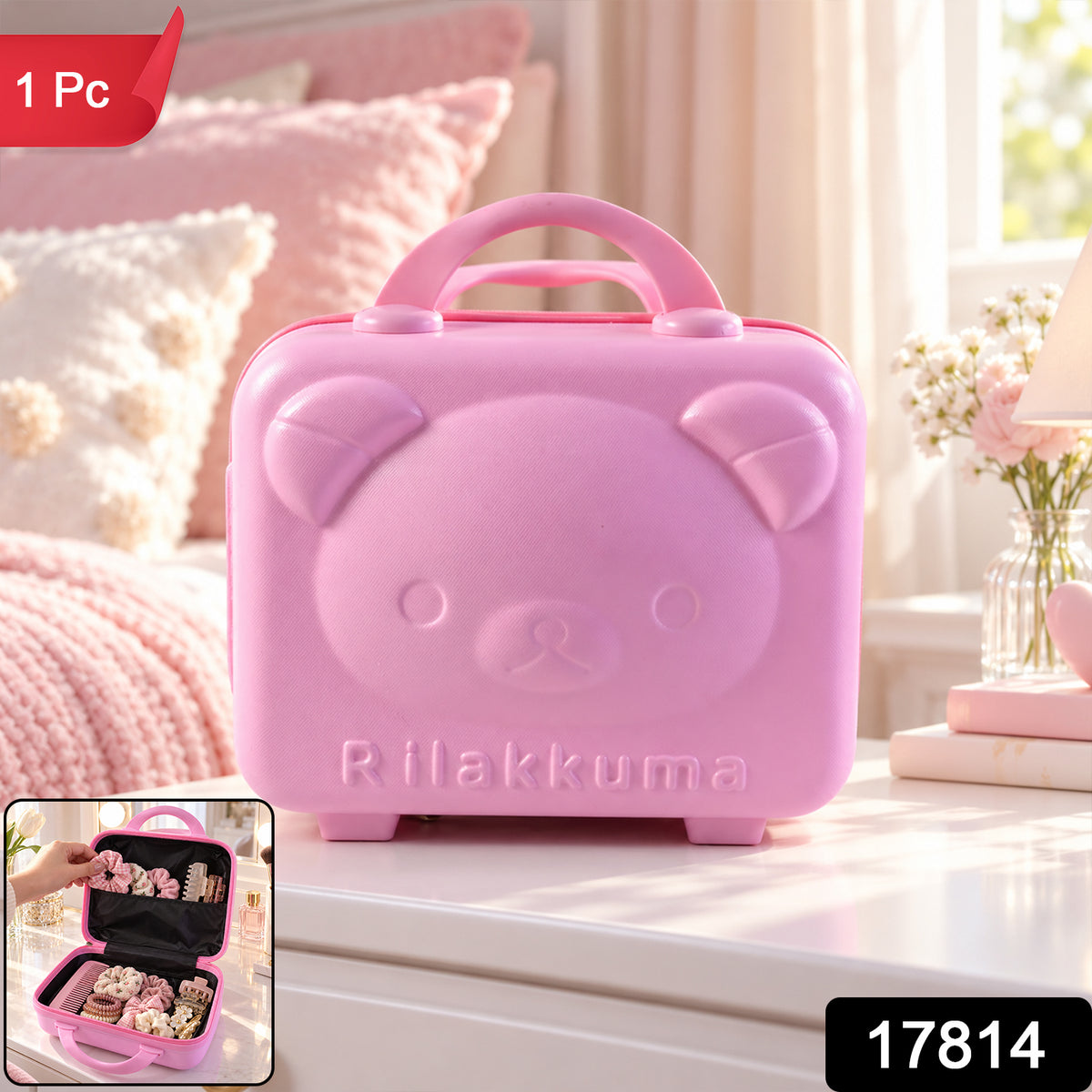 Kids bear shaped hard shell storage.