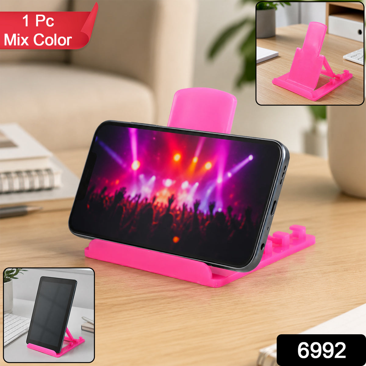 Adjustable Plastic Mobile Phone & tablet Stand – Foldable & Portable Holder