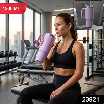 Konvex Hydra Insulated Travel Tumbler 1200 ML with Handle Straw Purple (1 Pc)