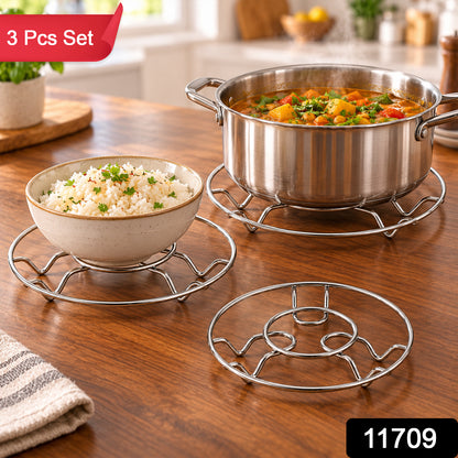 Stainless Steel Wire Trivet Set – Heat-Resistant 3-Pack