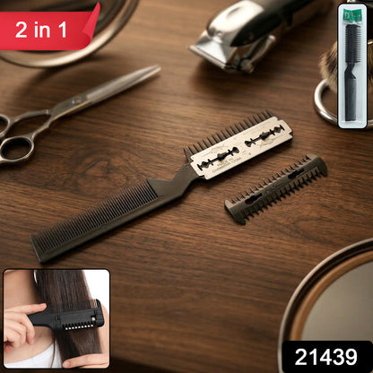 Hair cutting razor comb