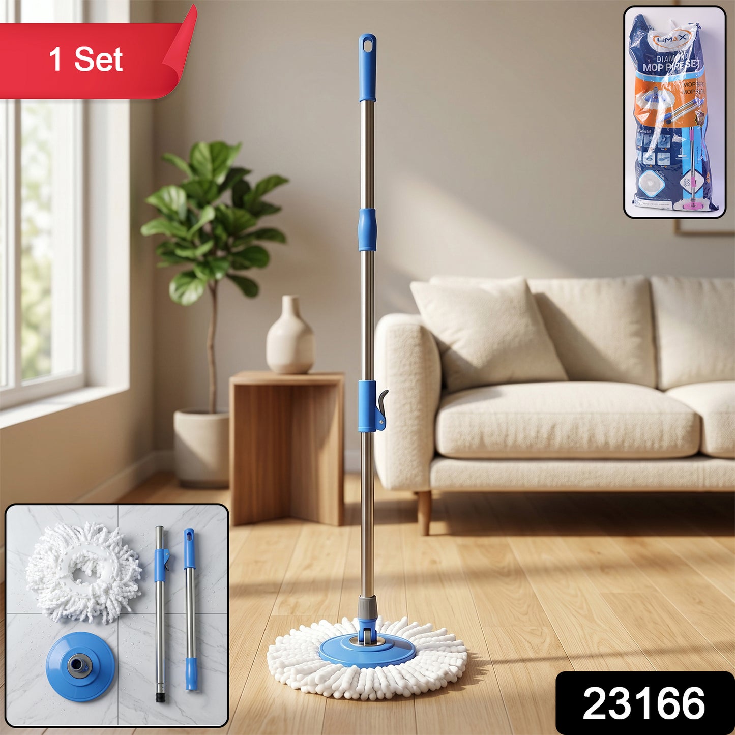 rotating spin mop system for home cleaning