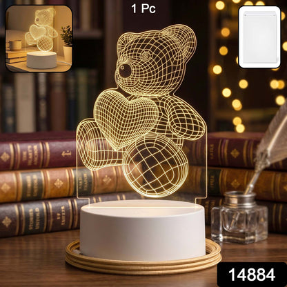 3D Teddy Bear LED Night Lamp on desk