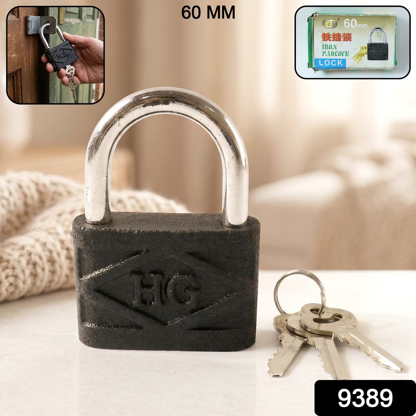 Close up of pad lock metal body and shackle