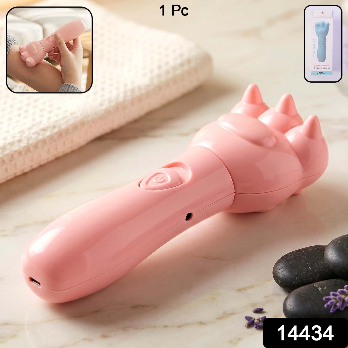 Bear hand massager side angle showing ergonomic grip