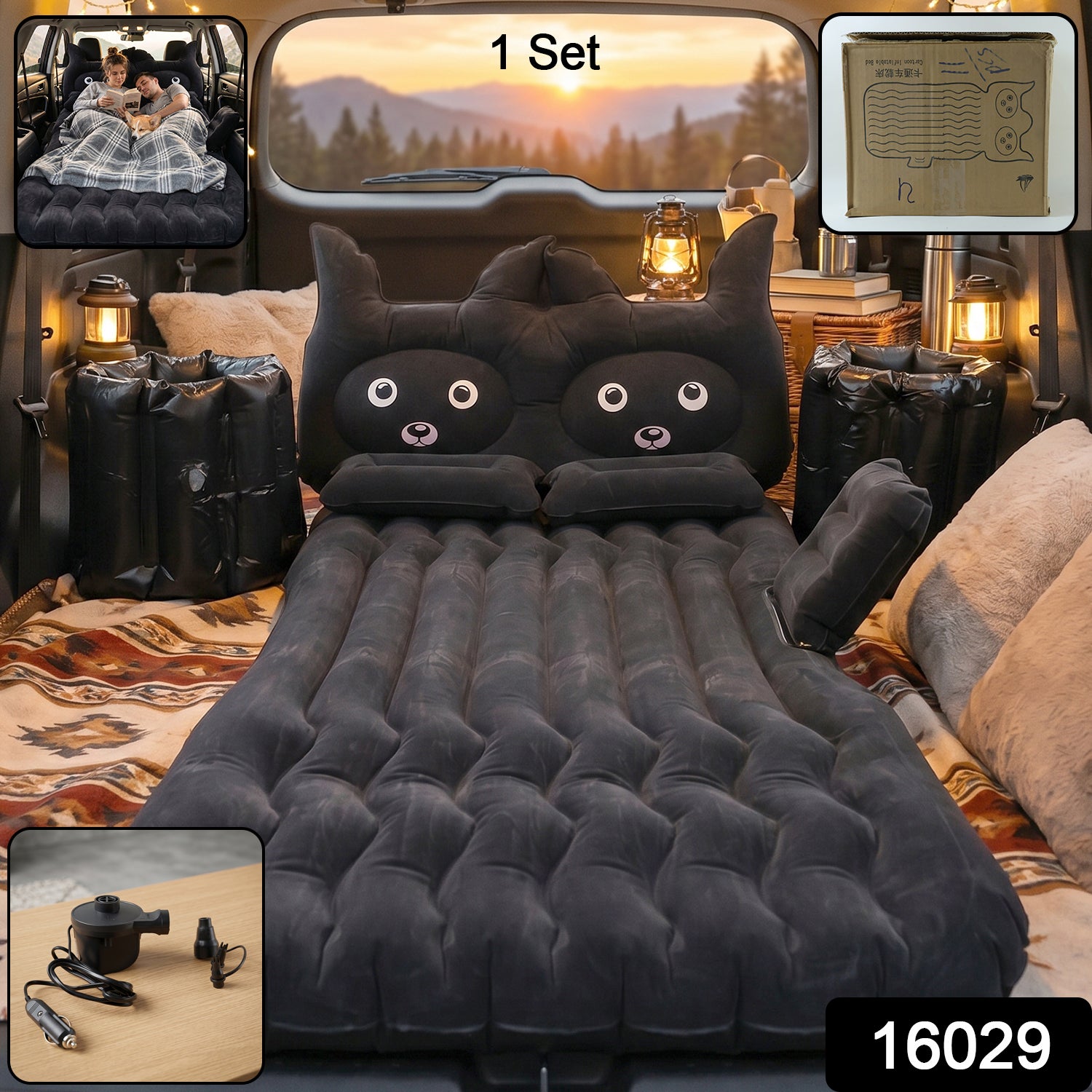 Inflatable Car Mattress and Electric Pump Set