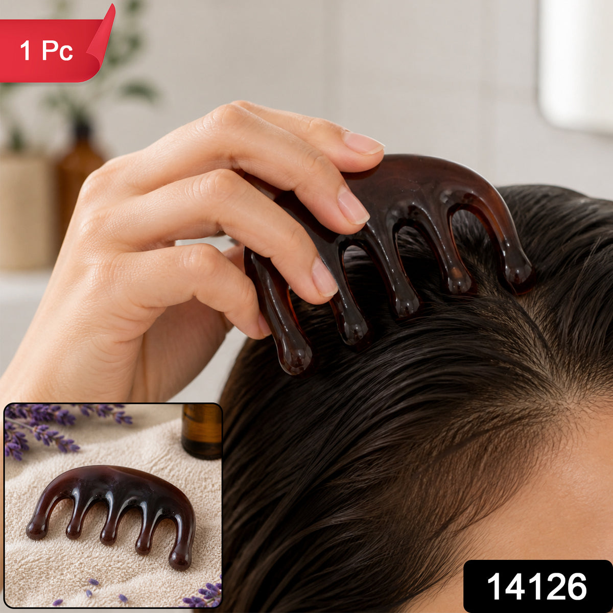 Scalp Head Massager Comb with Flexible Bristles for Relaxing (1 Pc)