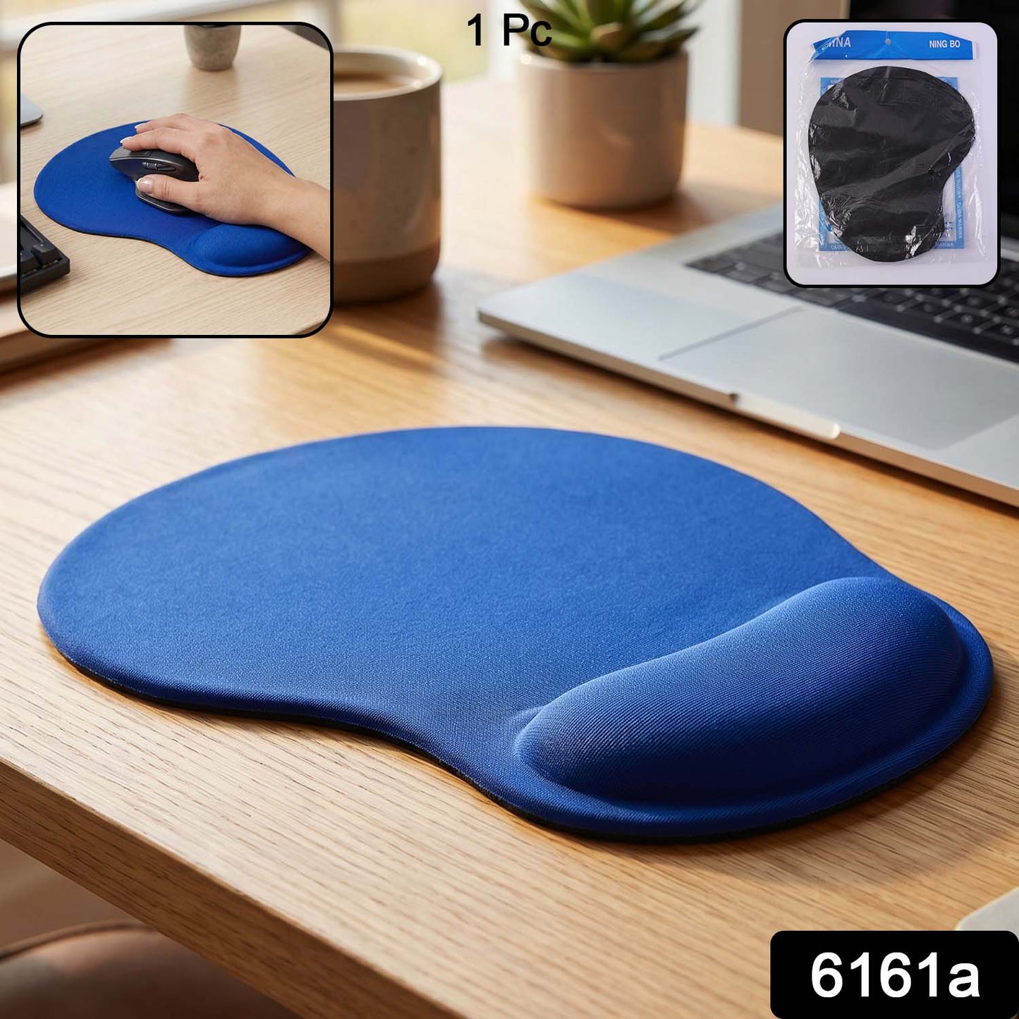 Top view of wrist mouse pad showing smooth surface