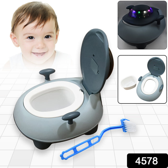 BABY PORTABLE LIGHTING & MUSIC TOILET, BABY POTTY TRAINING SEAT BABY POTTY CHAIR FOR TODDLER BOYS GIRLS POTTY SEAT FOR 1+ YEAR CHILD