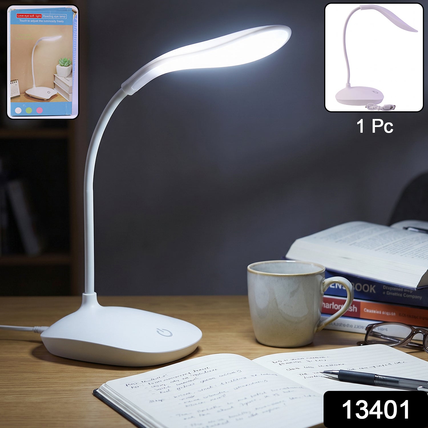 LED Desk Table Lamp Flexible Touch Dimmer Eye Care Reading Study Light (1 Pc) view 2